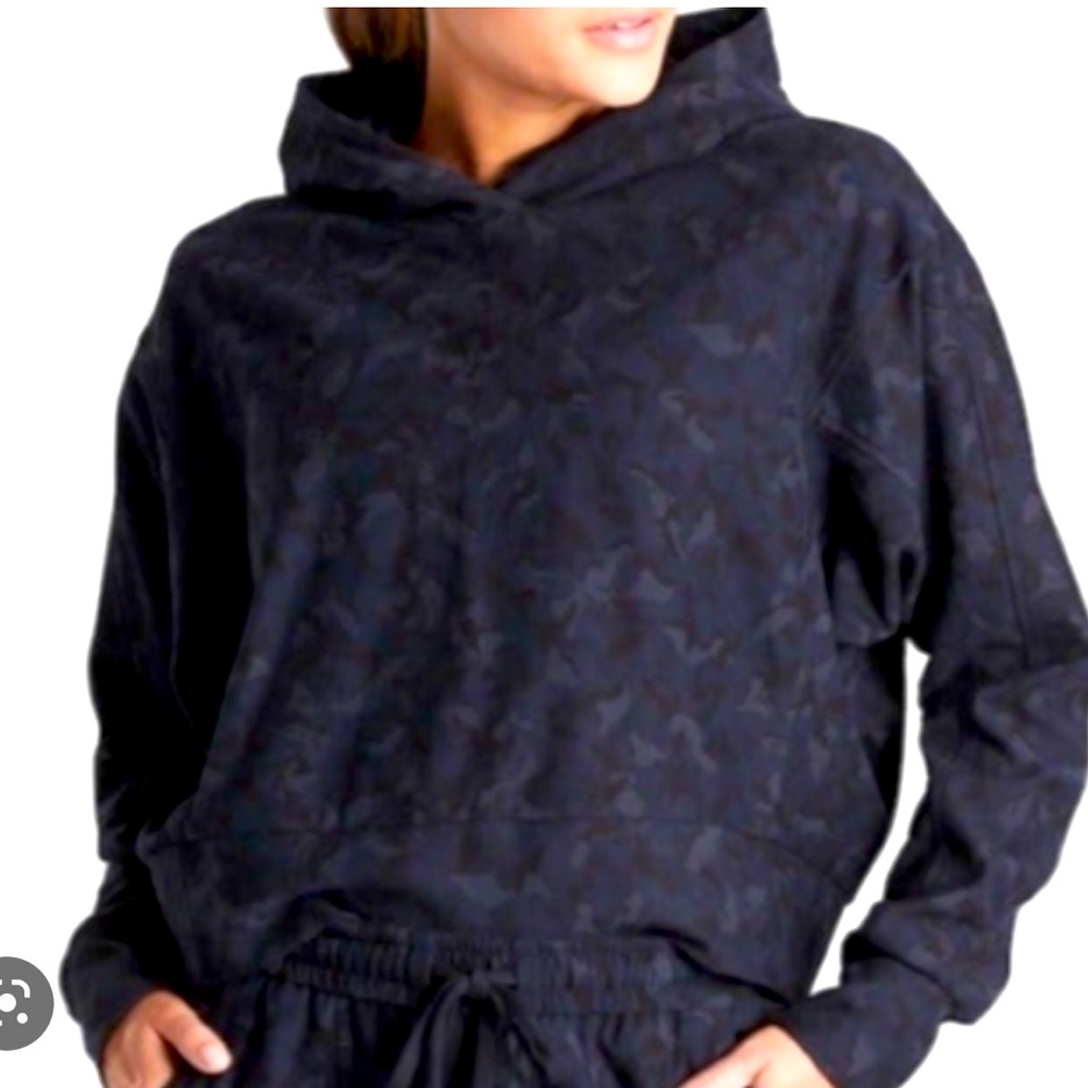 Athleta Camo Farallon Cropped Hoodie Sweatshirt